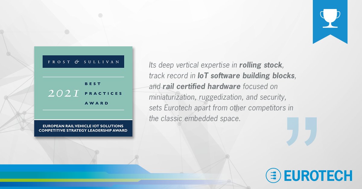 Eurotech Frost And Sullivan Award 2021 IoT Rail